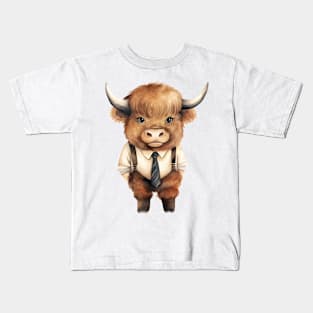 American Bison Wearing a Tie Kids T-Shirt